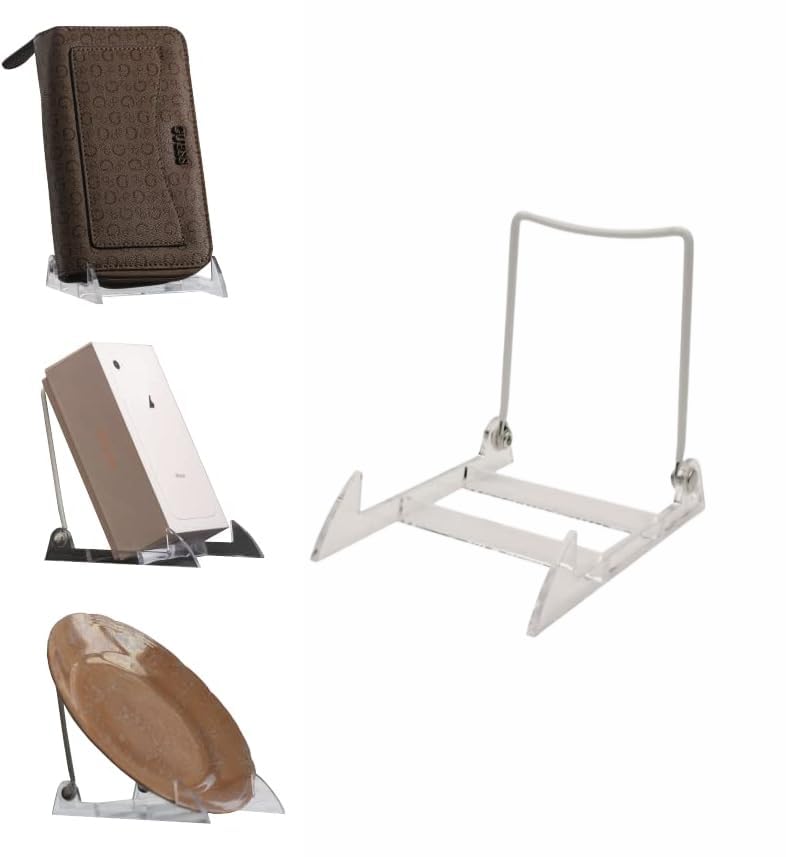 KINGDOM SOLUTIONS MADE IN USA 6-pack Sturdy & Durable Adjustable Acrylic Easels to Display Unnoticeably Plates, Art, Pictures & More - Unique on the Market - Image 2